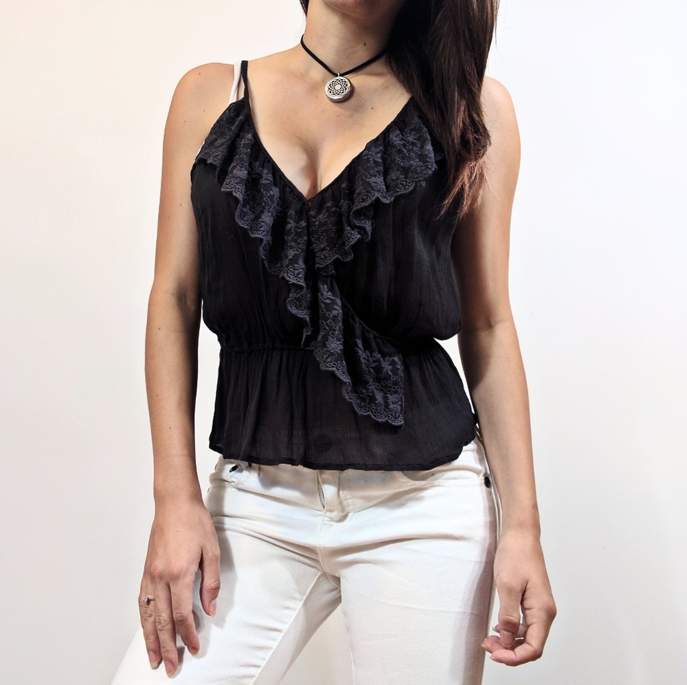 Free People FP One Vneck Gray Peplum Tank